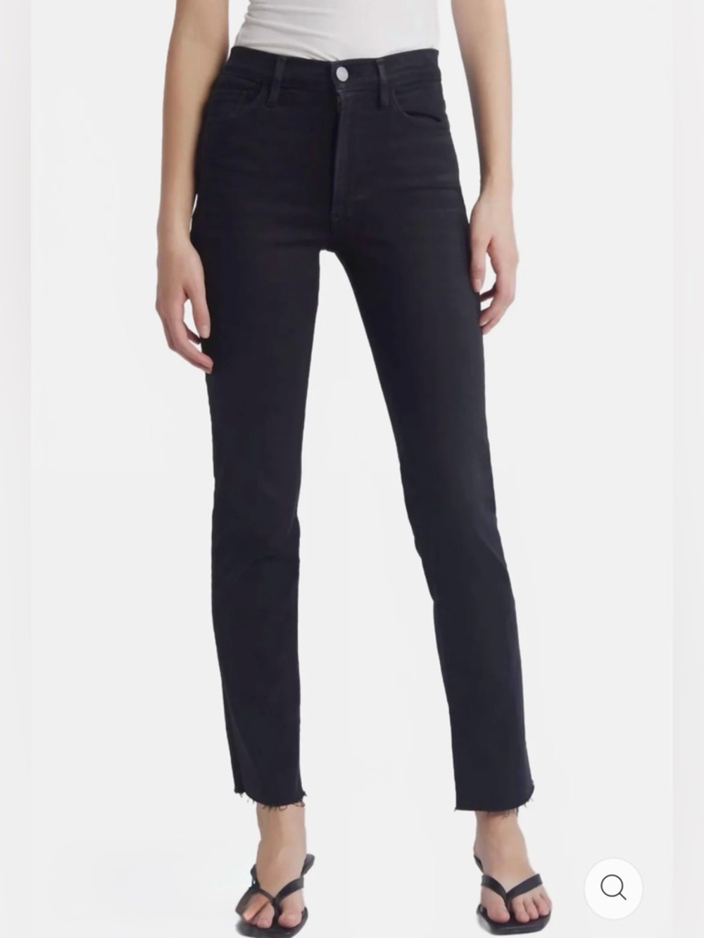 Frame Denim Women's le High Straight Leg Jeans - Washed Gray black